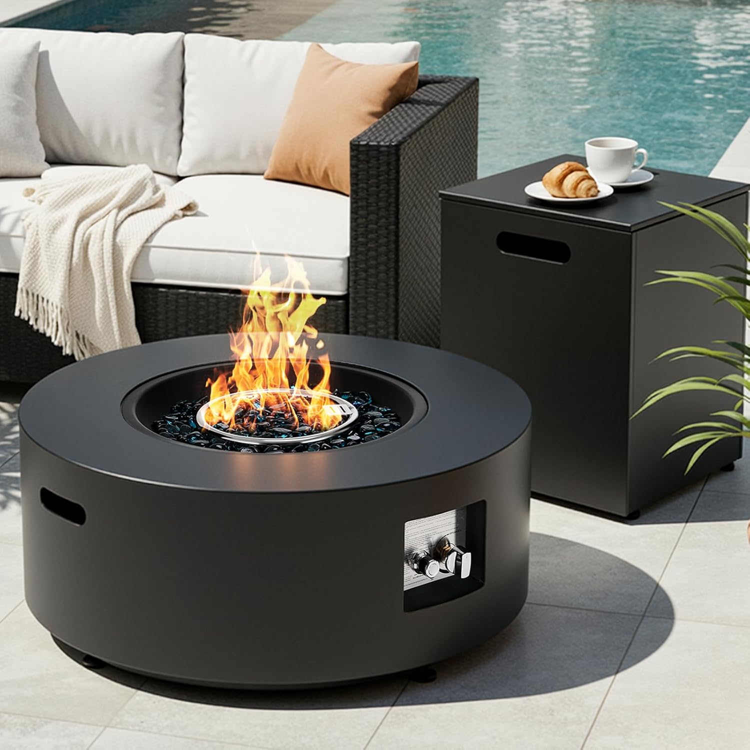Outdoor Furniture Fire Table - Okrągły zestaw palnika gazowego na propan