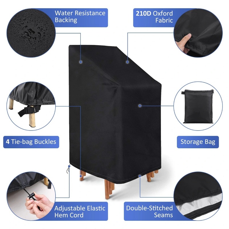 Outdoor Furniture Covers Waterproof - 1/2 szt. Pokrowiec na krzesło składane,
