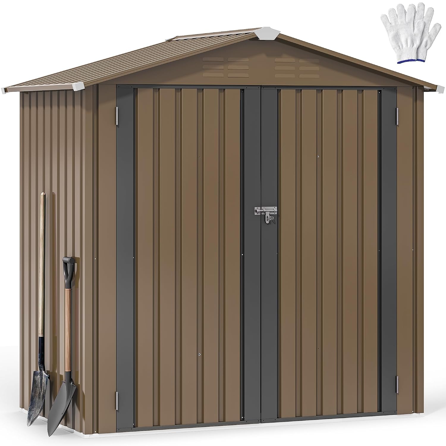 Outdoor Furniture Heavy - Metalowy schowek ogrodowy 6x4 stopy, wodoodporny