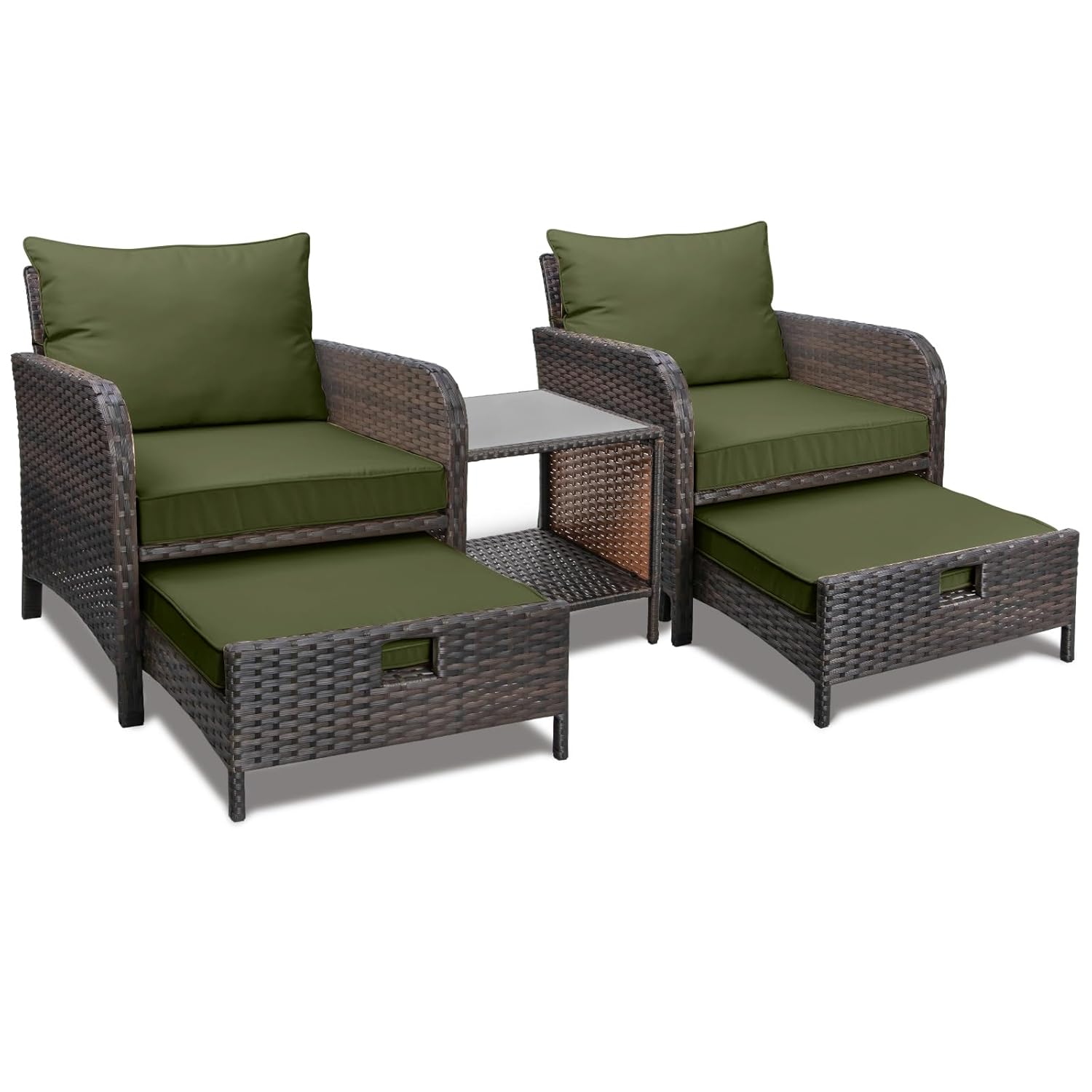 Rattan Lounge Set - 5-częściowy zestaw mebli ogrodowych z rattanu