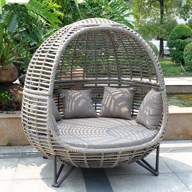 Outdoor Daybed Furniture - Nordycka leżanka ogrodowa z baldachimem, sofa,