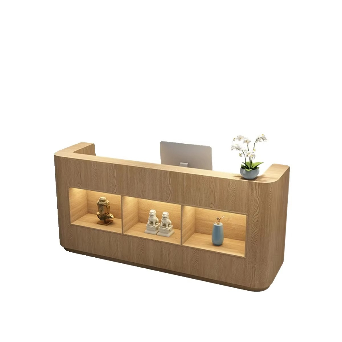 Outdoor Furniture Store - Wytrzymały, prostokątny, lakierowany drewniany blat recepcyjny