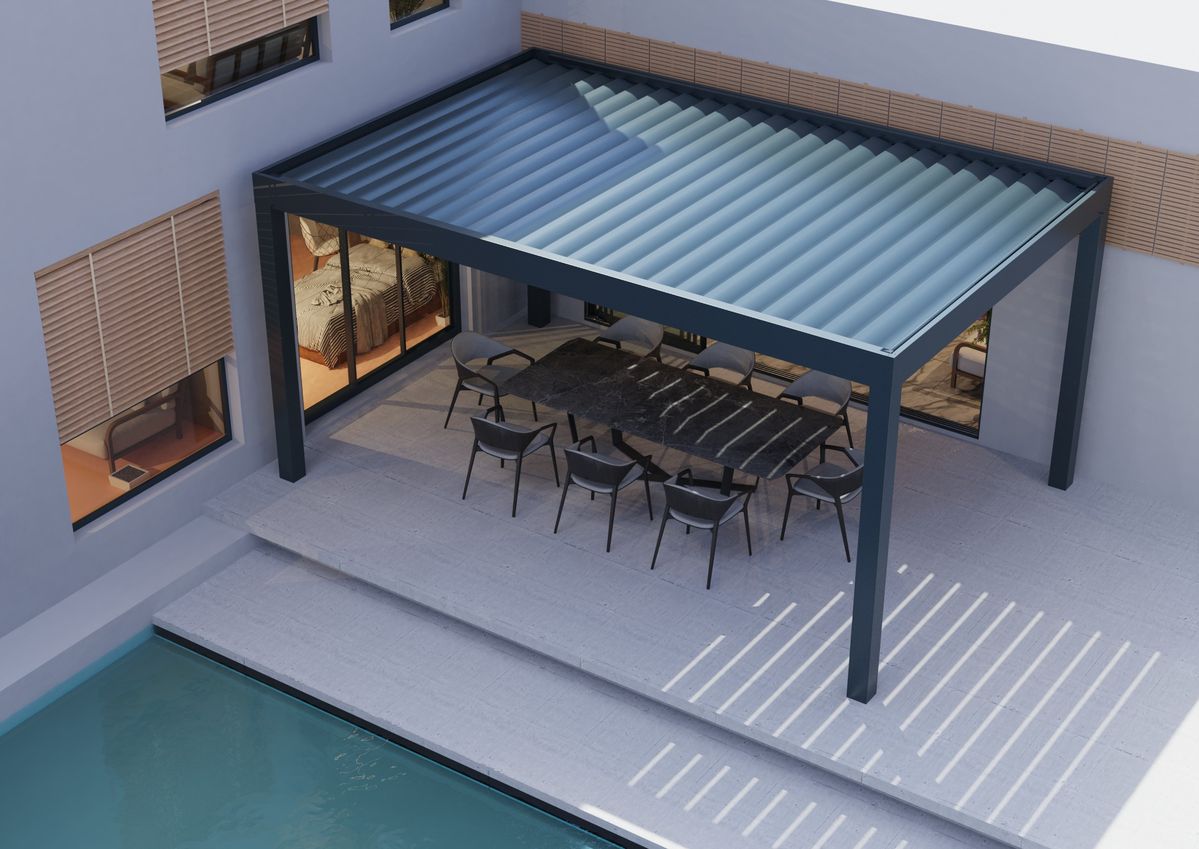 Outdoor Furniture Metal - Niedrogi, prostokątny altan z aluminium z