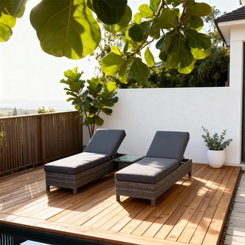 Rattan Lounge Set - Zestaw mebli ogrodowych z wikliny z