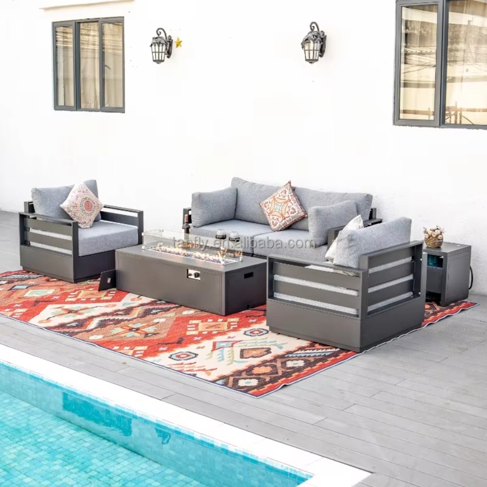 Outdoor Furniture Fire Table - Zestaw mebli ogrodowych do willi/hotelu, nowoczesny
