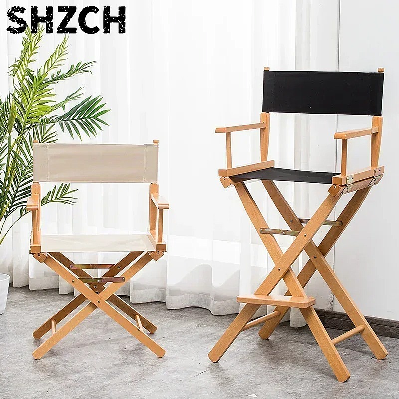 Rattan Lounge Set - Wielofunkcyjne krzesło reżyserskie z litego drewna,