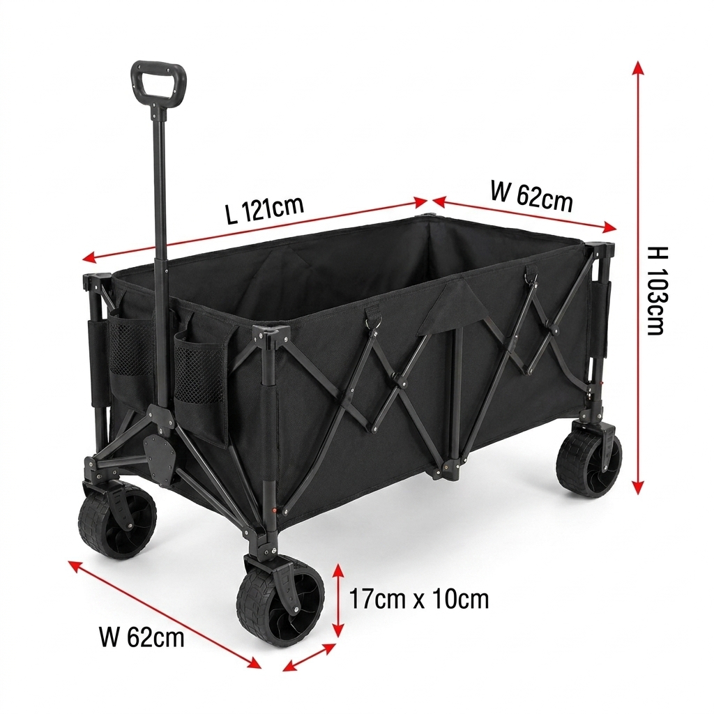 Outdoor Furniture Heavy - Wózek składany, wytrzymały, z dużą pojemnością