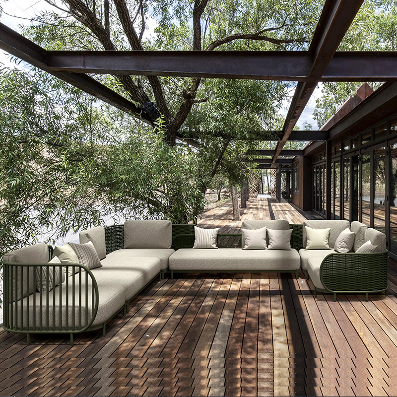 Rattan Lounge Set - # Luksusowy, nowoczesny, trzyosobowy zestaw wypoczynkowy