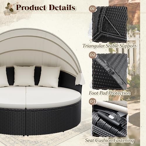 Okrągłe łóżko ogrodowe z rozkł – Outdoor Daybed Furniture recenzja i cena