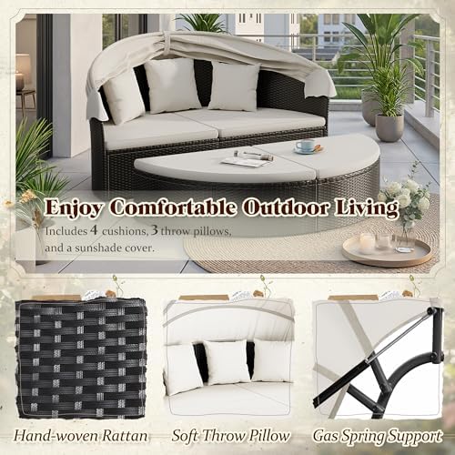 Okrągłe łóżko ogrodowe z rozkł – Outdoor Daybed Furniture recenzja i cena