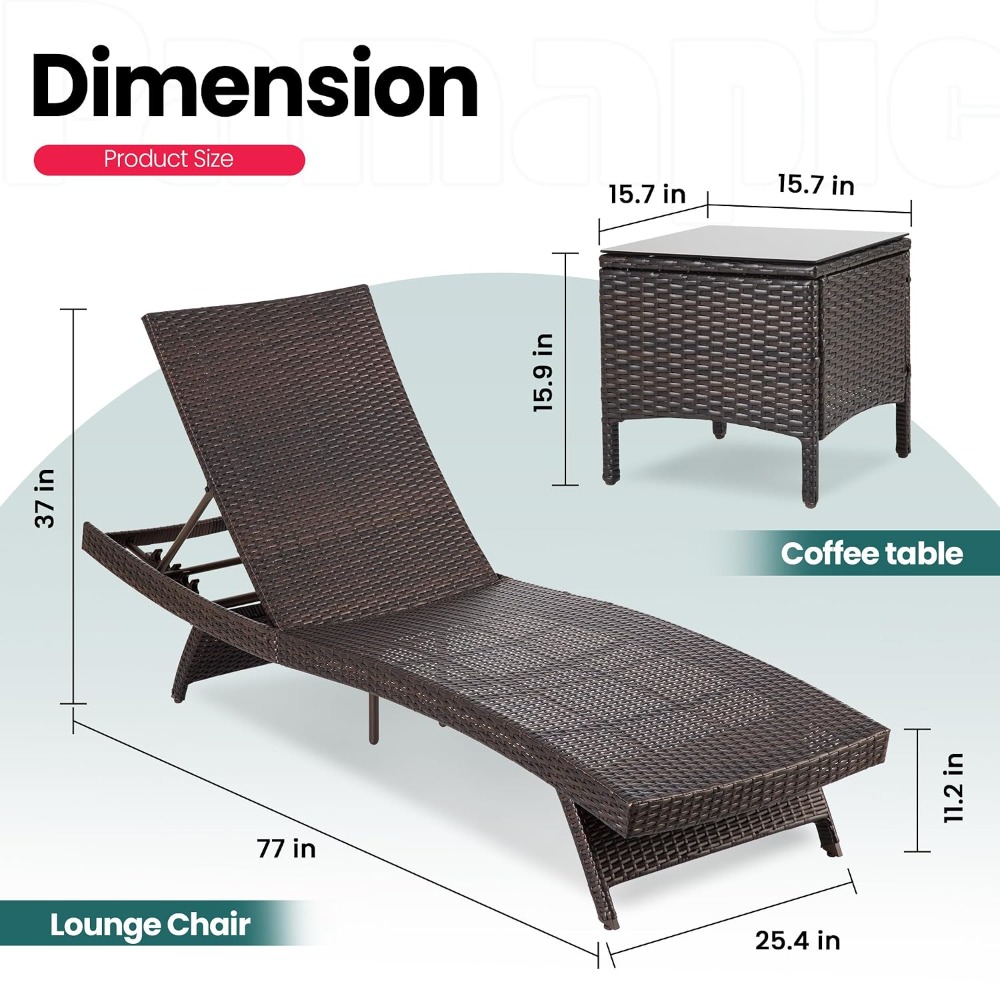 Zestaw leżaków ogrodowych 3-cz – Rattan Lounge Set recenzja i cena