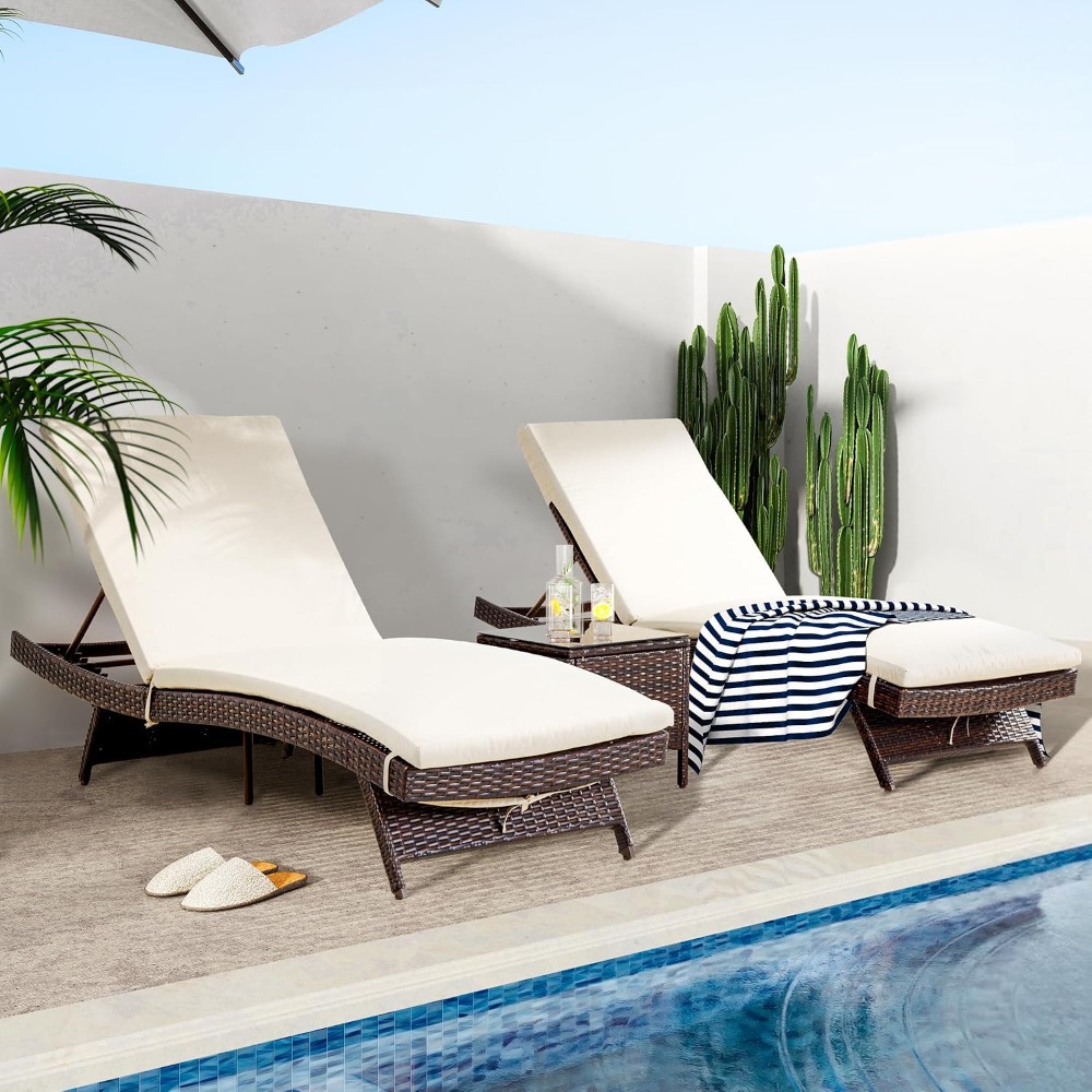 Zestaw leżaków ogrodowych 3-cz – Rattan Lounge Set recenzja i cena