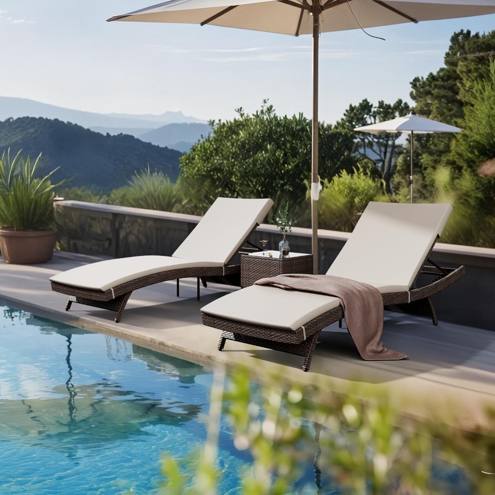 Zestaw leżaków ogrodowych 3-cz – Rattan Lounge Set recenzja i cena