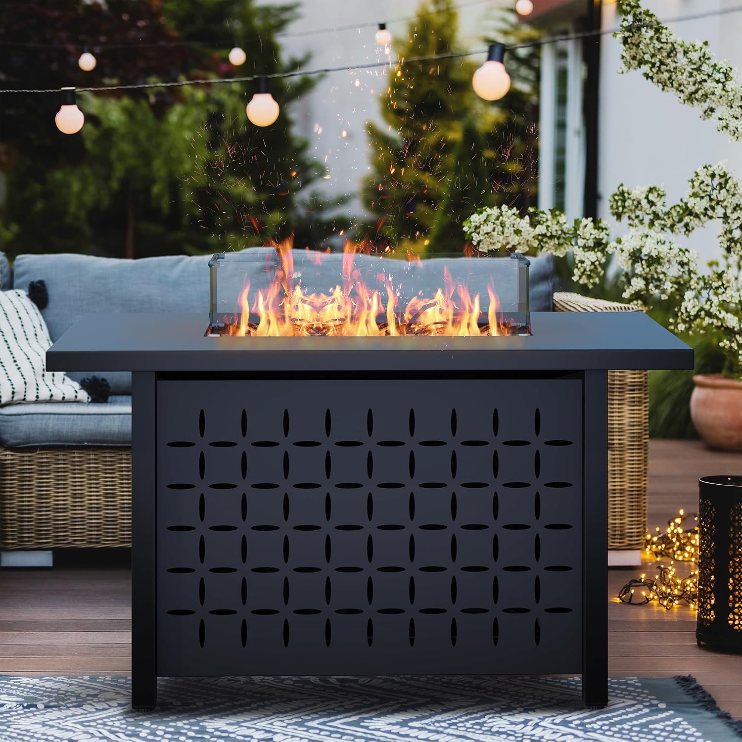 8-częściowy zestaw mebli ogrod – Outdoor Furniture Fire Table recenzja i cena