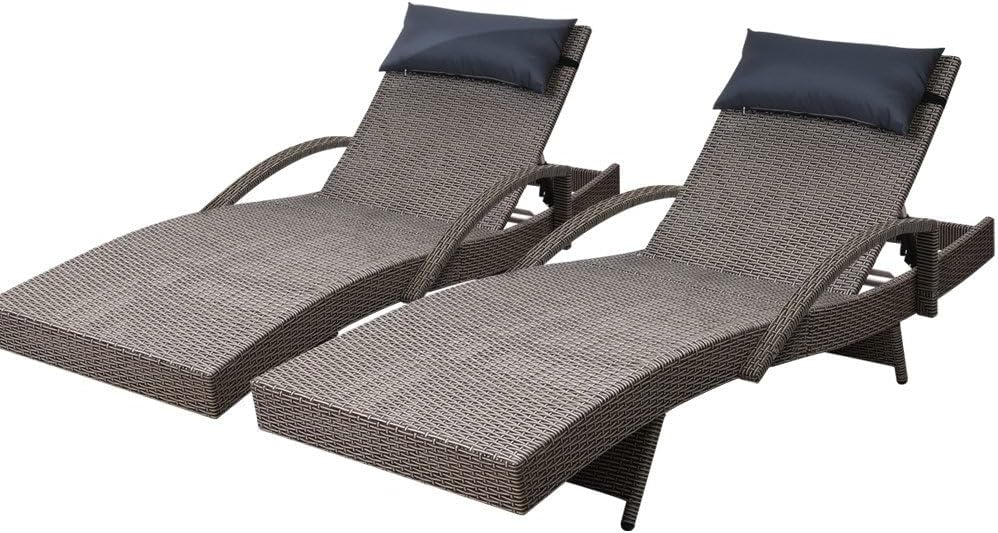 Zestaw 2 leżaków ogrodowych z  – Rattan Lounge Set recenzja i cena