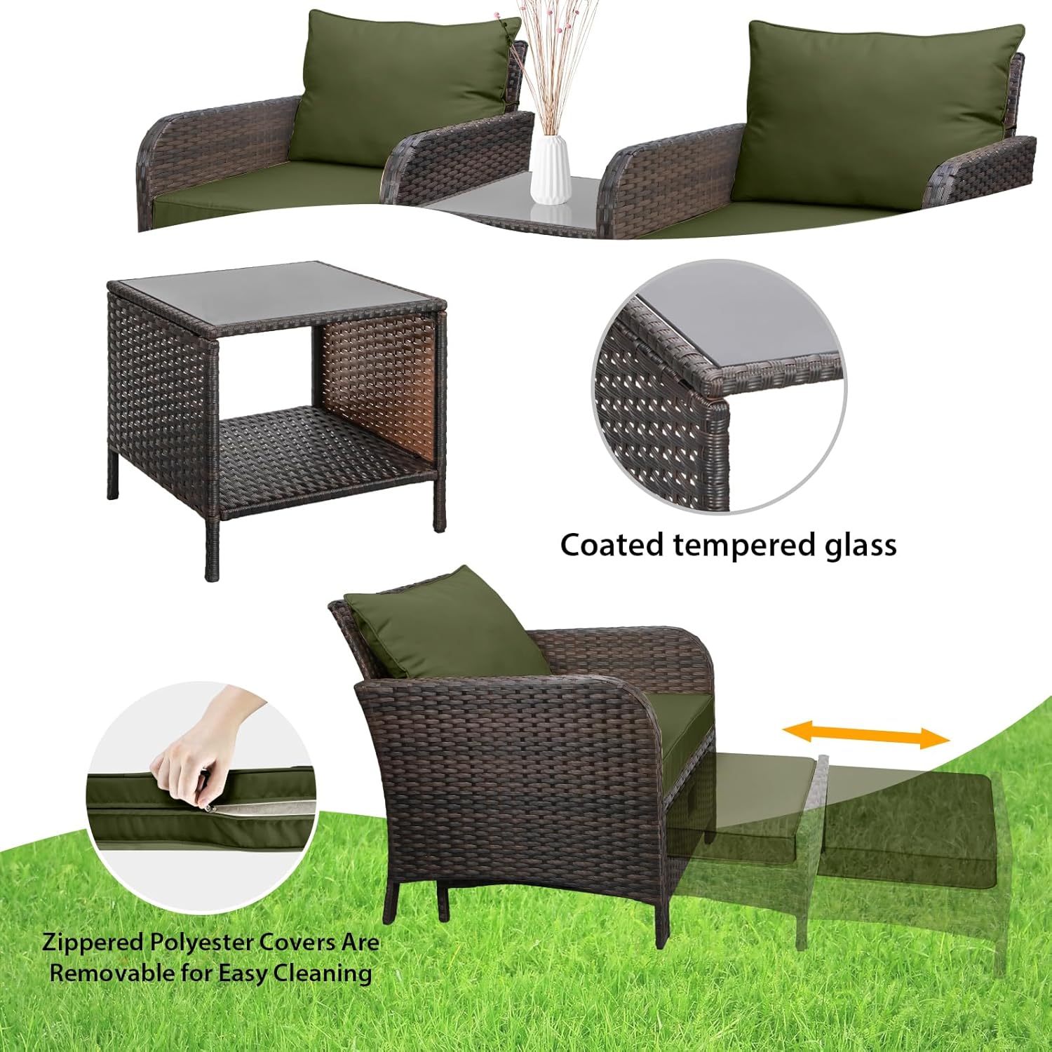 5-częściowy zestaw mebli ogrod – Rattan Lounge Set recenzja i cena