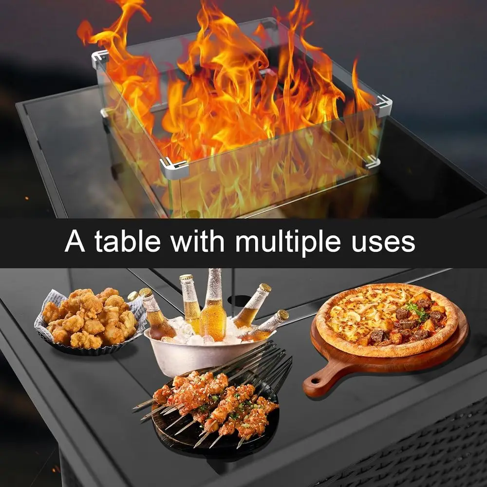 Wiklinowy zestaw mebli ogrodow – Outdoor Furniture Fire Table recenzja i cena