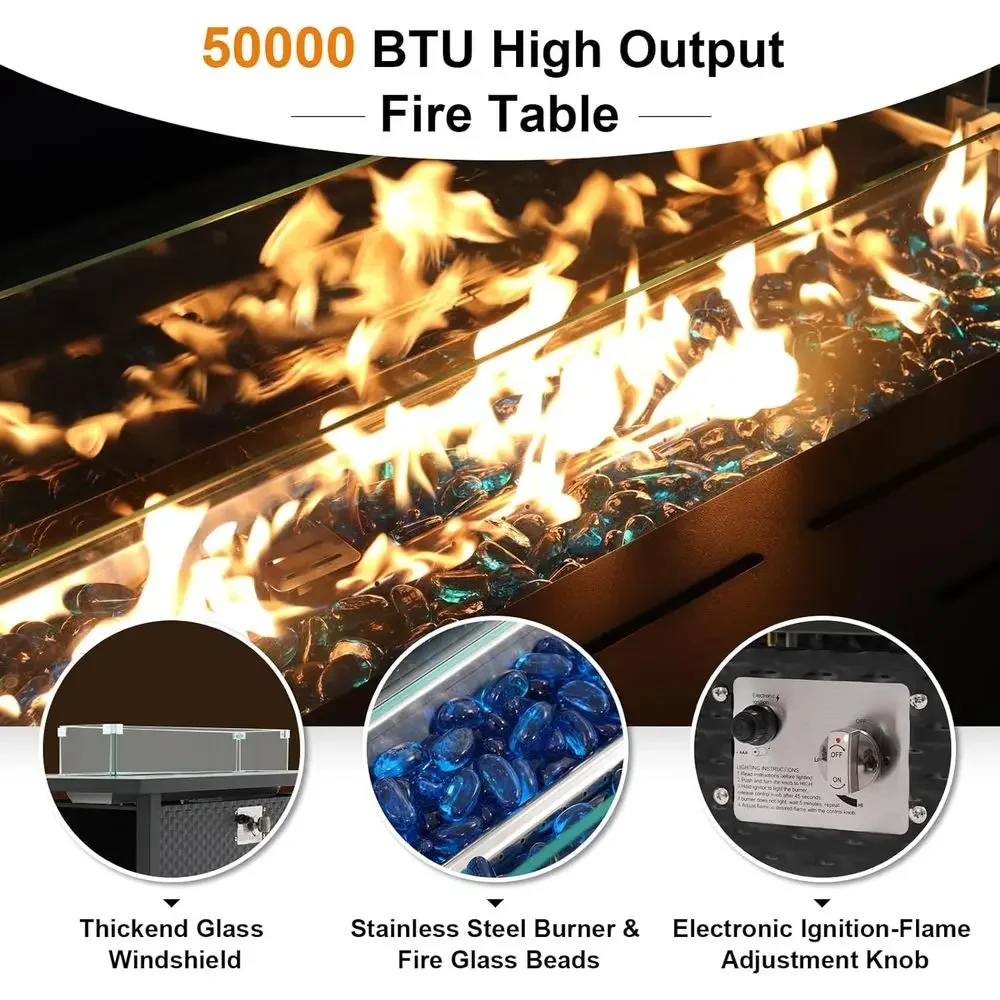 8-częściowy zestaw mebli ogrod – Outdoor Furniture Fire Table recenzja i cena