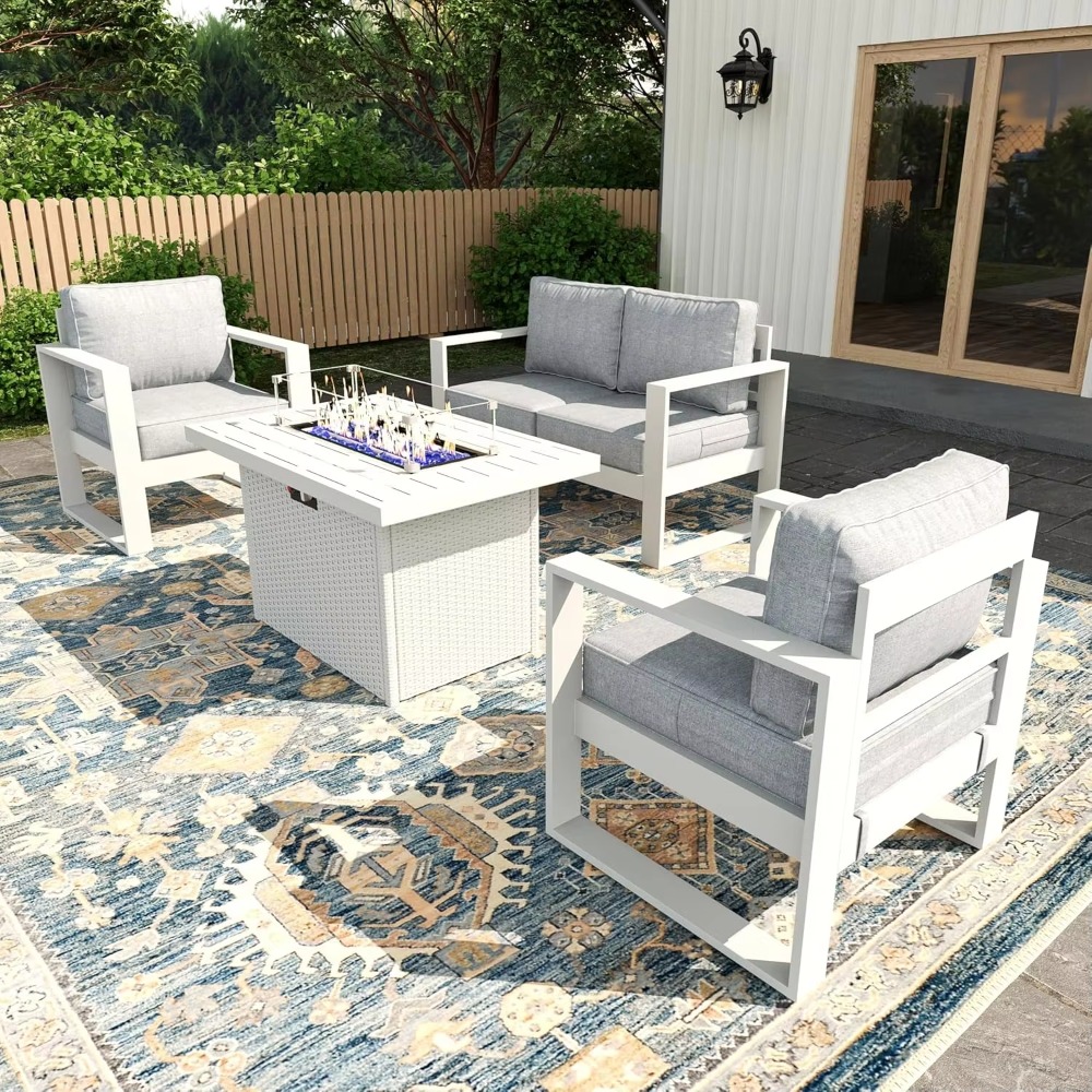 Zestaw mebli na taras, meble b – Outdoor Furniture Fire Table recenzja i cena