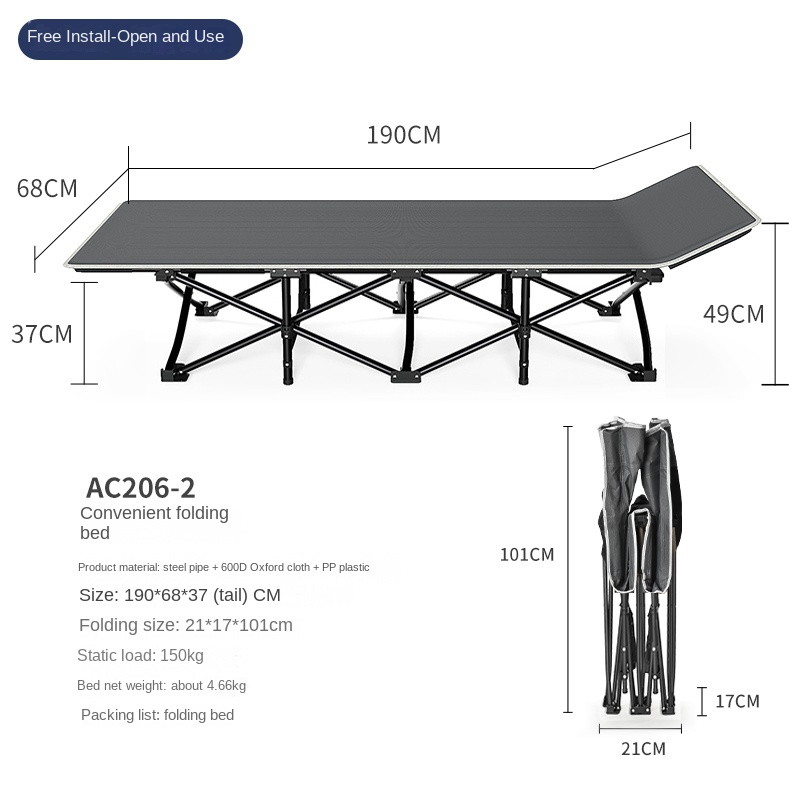 Wytrzymałe składane łóżko kemp – Outdoor Daybed Furniture recenzja i cena