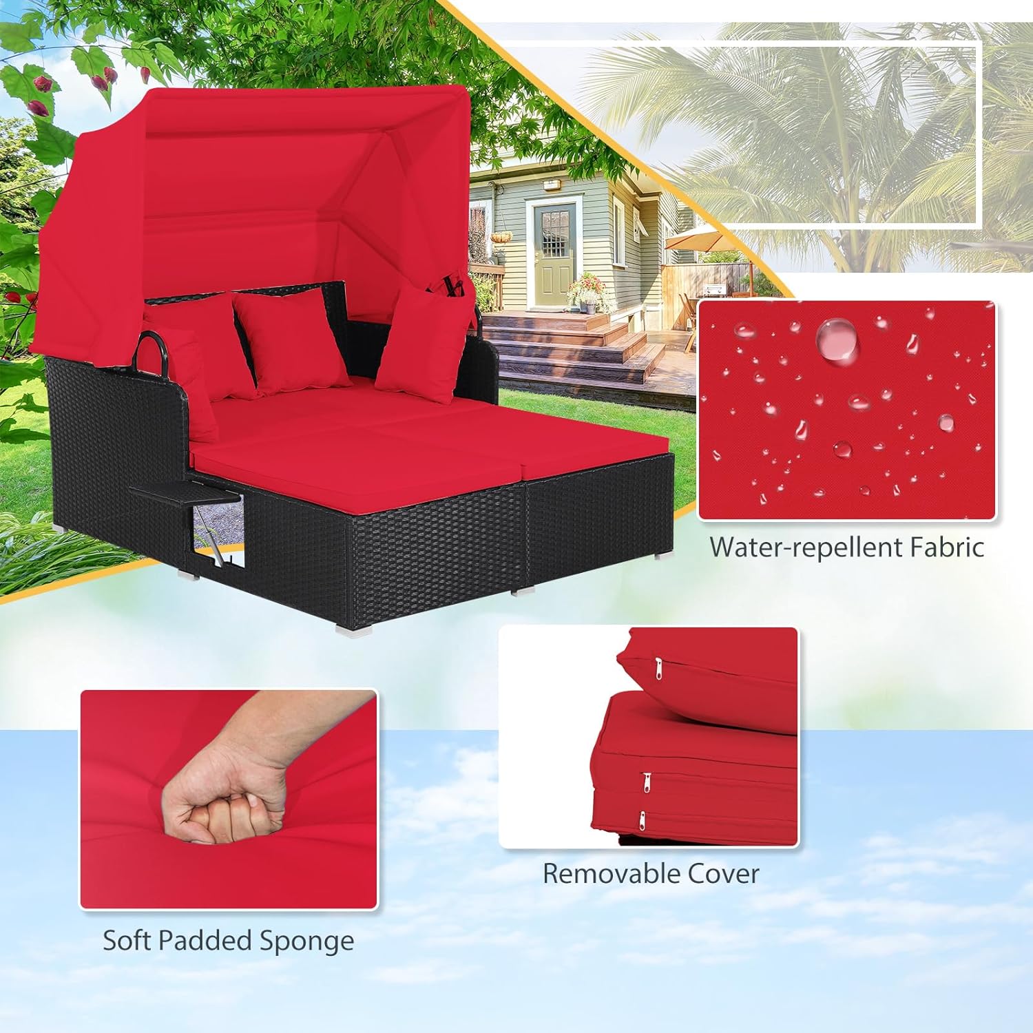 Dwuosobowa rattanowa leżanka o – Outdoor Daybed Furniture recenzja i cena