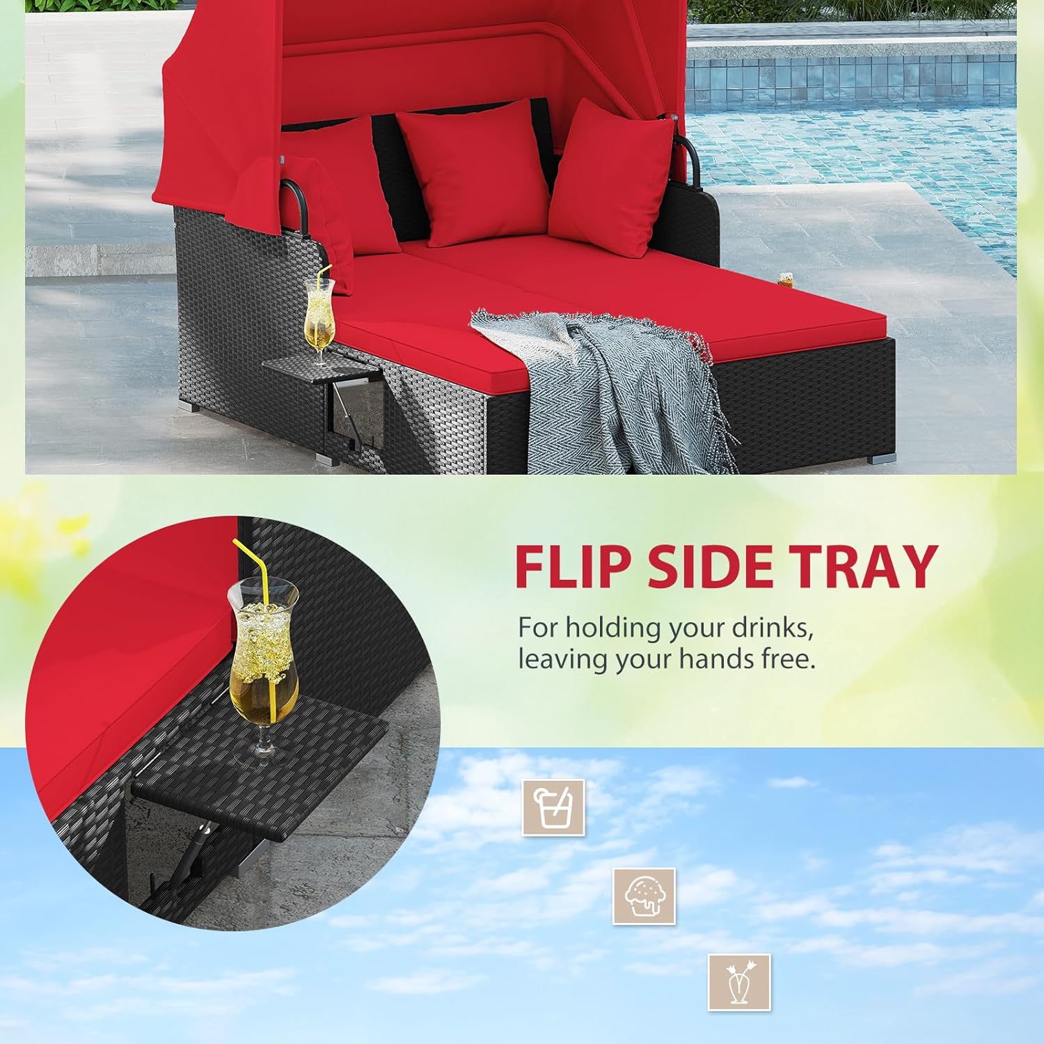 Dwuosobowa rattanowa leżanka o – Outdoor Daybed Furniture recenzja i cena