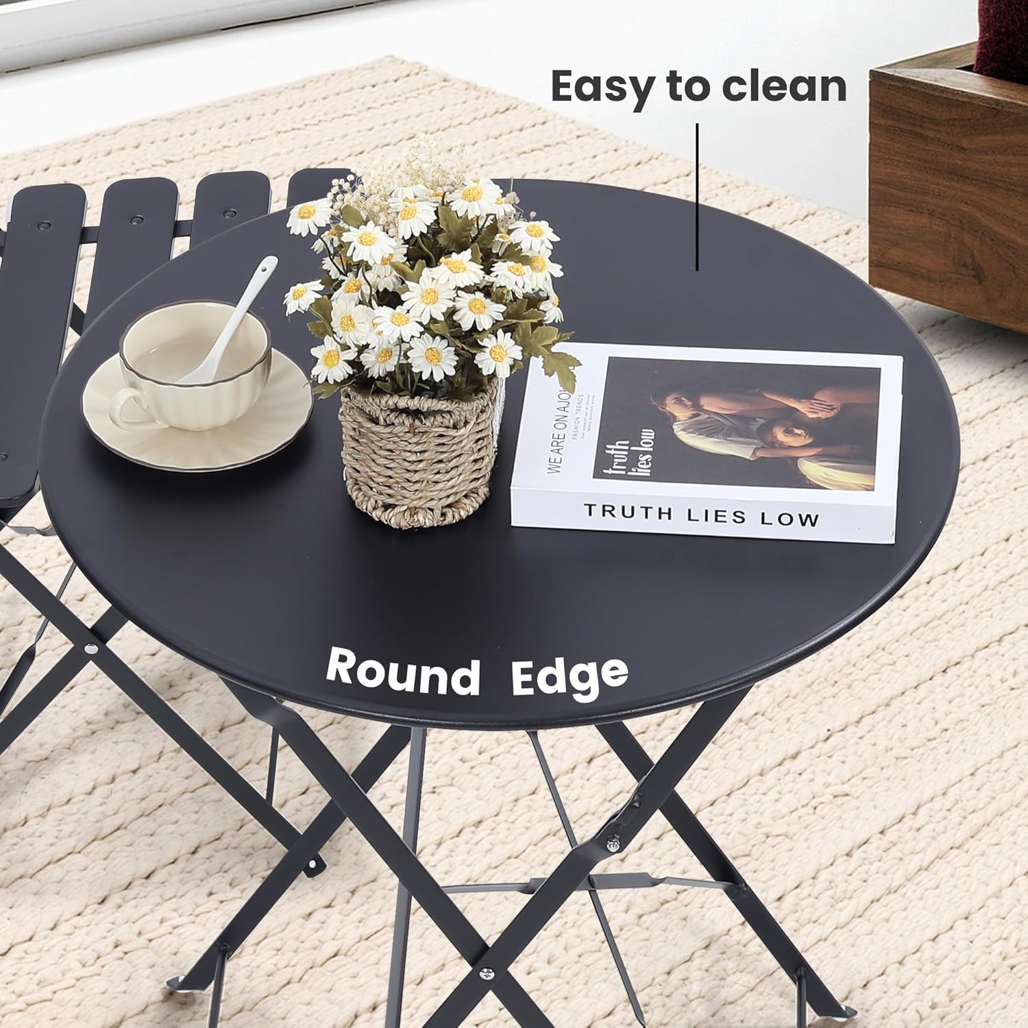 Oszczędzający miejsce, czarny, – Bistro Table Set recenzja i cena
