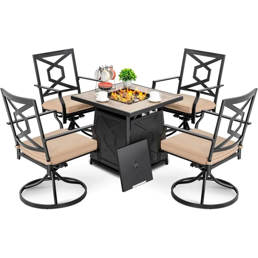 5-częściowy zestaw mebli ogrod – Outdoor Furniture Fire Table recenzja i cena