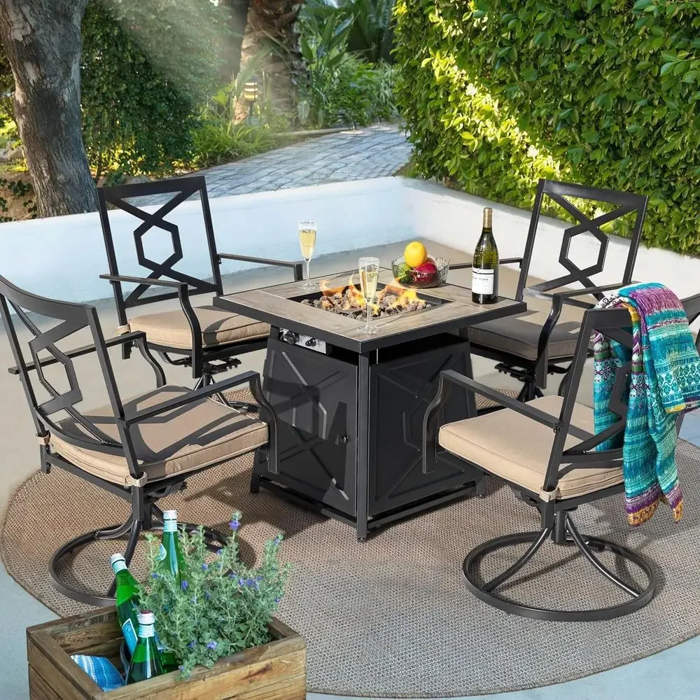 5-częściowy zestaw mebli ogrod – Outdoor Furniture Fire Table recenzja i cena